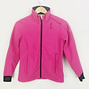Halti Jacket Womens Size 4 Storm Wall Soft Shell Coat Pink Long Sleeve Zip Front